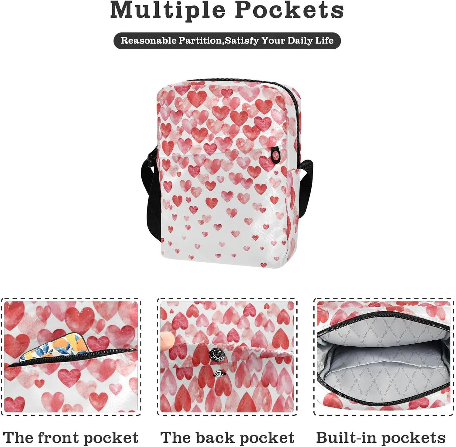Oyihfvs Messenger Bag, Men's Crossbody Bag, Women's Crossbody Bag with Adjustable Strap
