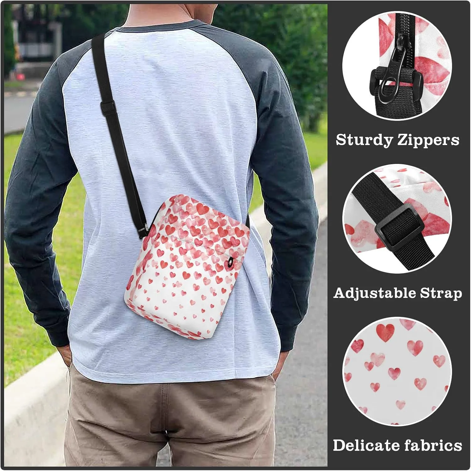 Oyihfvs Messenger Bag, Men's Crossbody Bag, Women's Crossbody Bag with Adjustable Strap