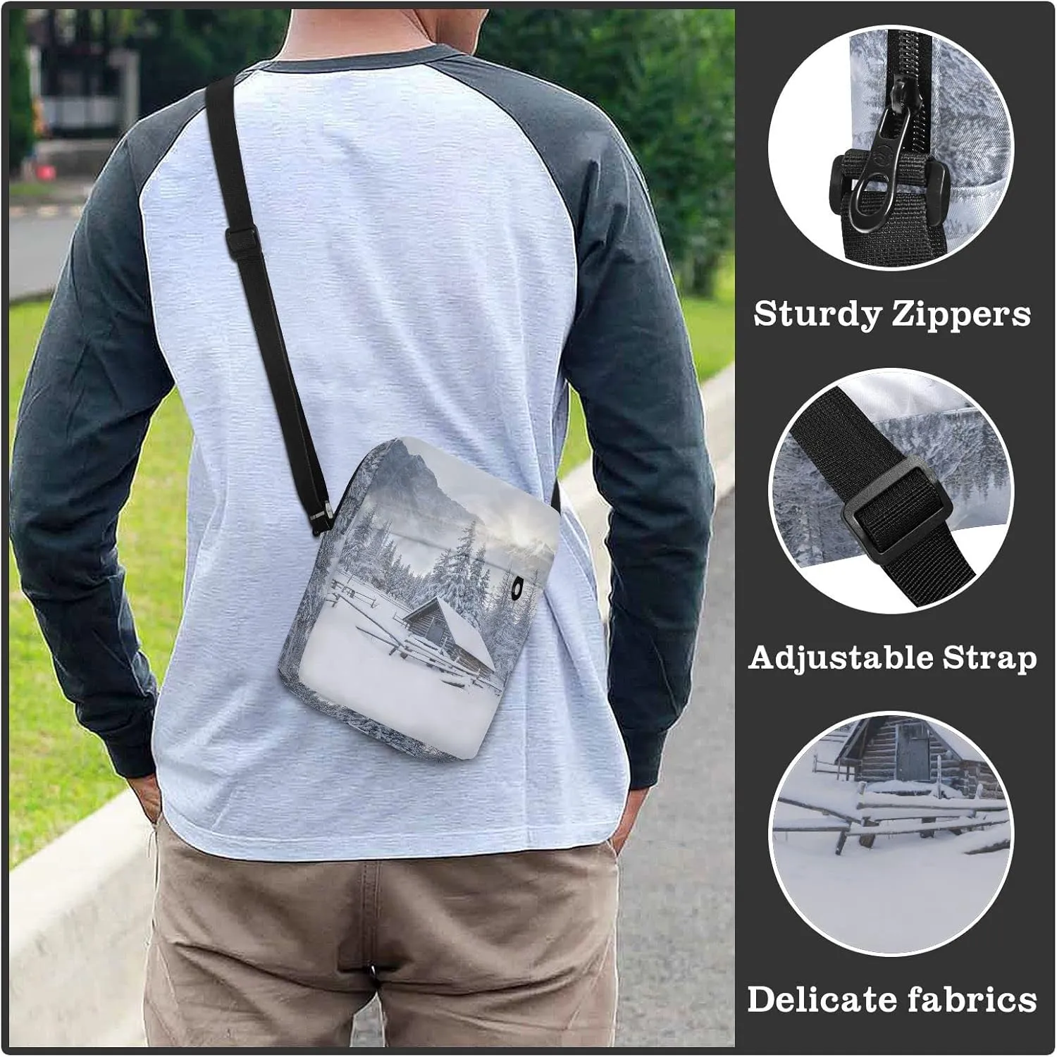 Oyihfvs Messenger Bag, Men's Crossbody Bag, Women's Crossbody Bag with Adjustable Strap