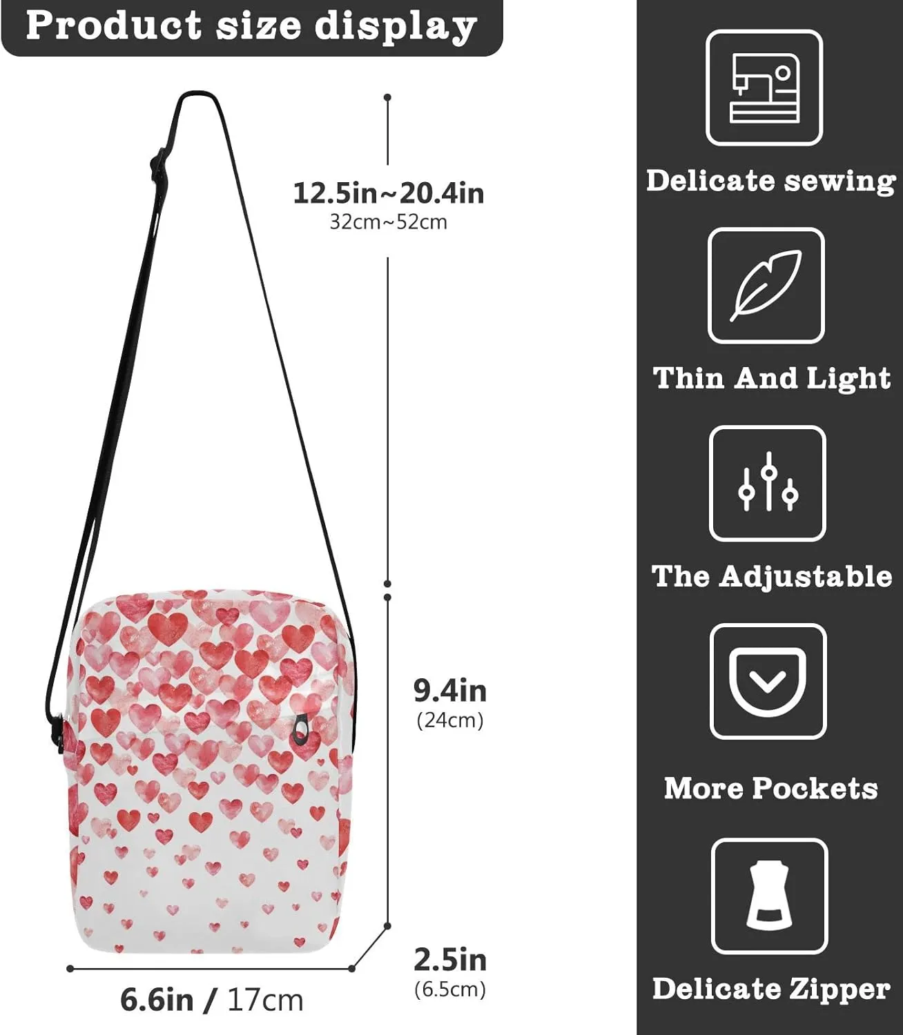 Oyihfvs Messenger Bag, Men's Crossbody Bag, Women's Crossbody Bag with Adjustable Strap