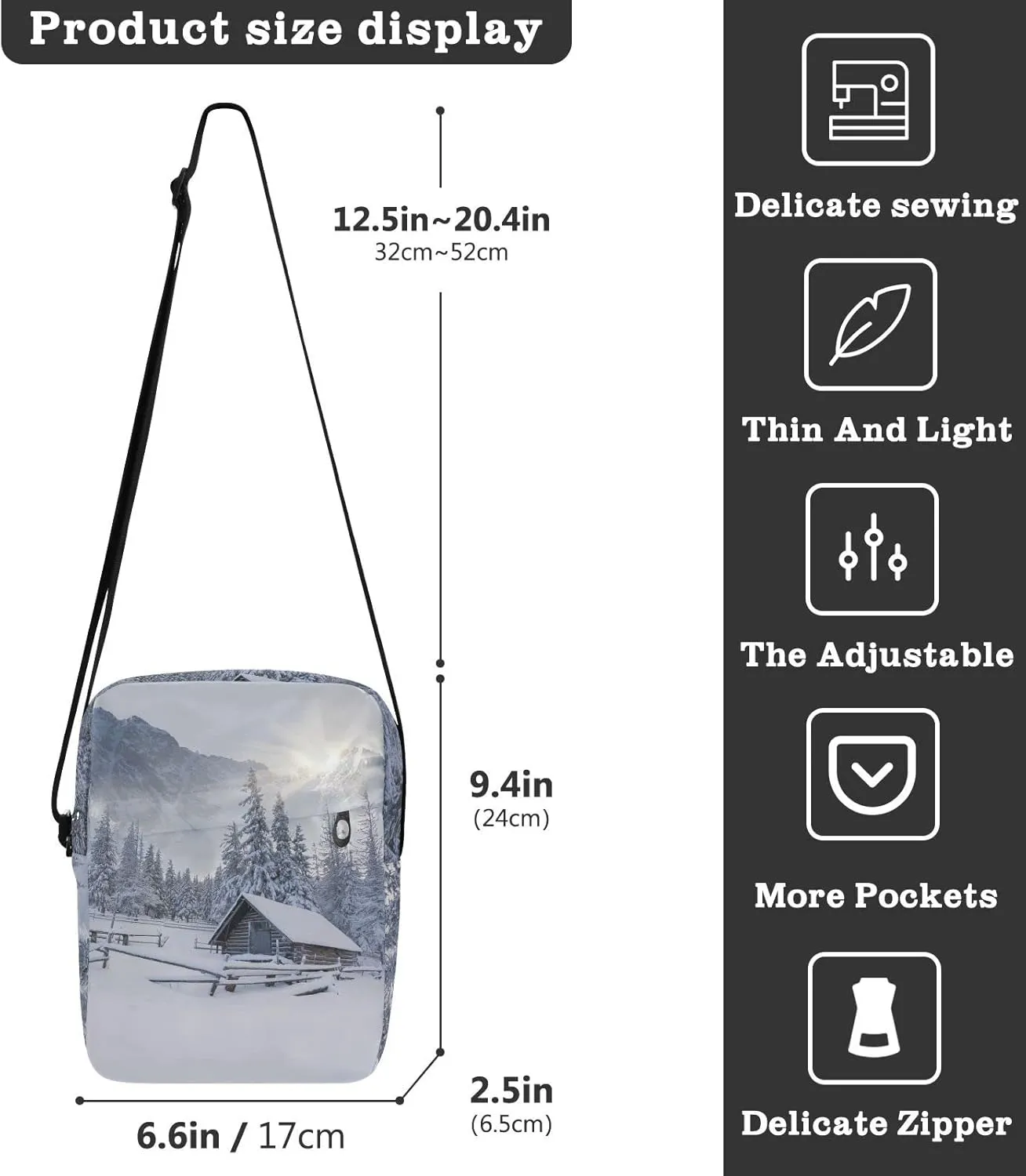Oyihfvs Messenger Bag, Men's Crossbody Bag, Women's Crossbody Bag with Adjustable Strap