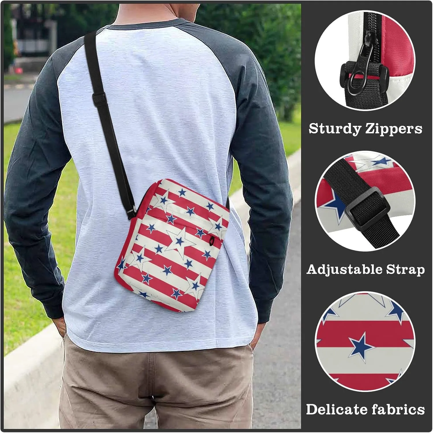 Oyihfvs Messenger Bag, Men's Crossbody Bag, Women's Crossbody Bag with Adjustable Strap