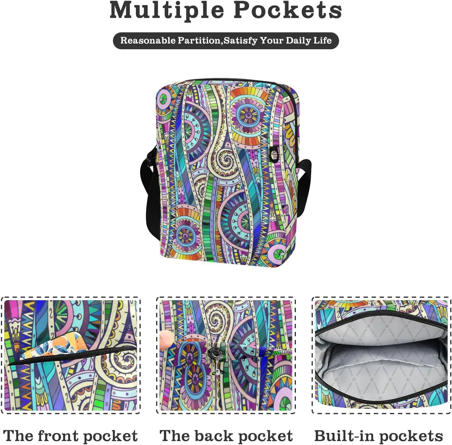 Oyihfvs Messenger Bag, Men's Crossbody Bag, Women's Crossbody Bag with Adjustable Strap
