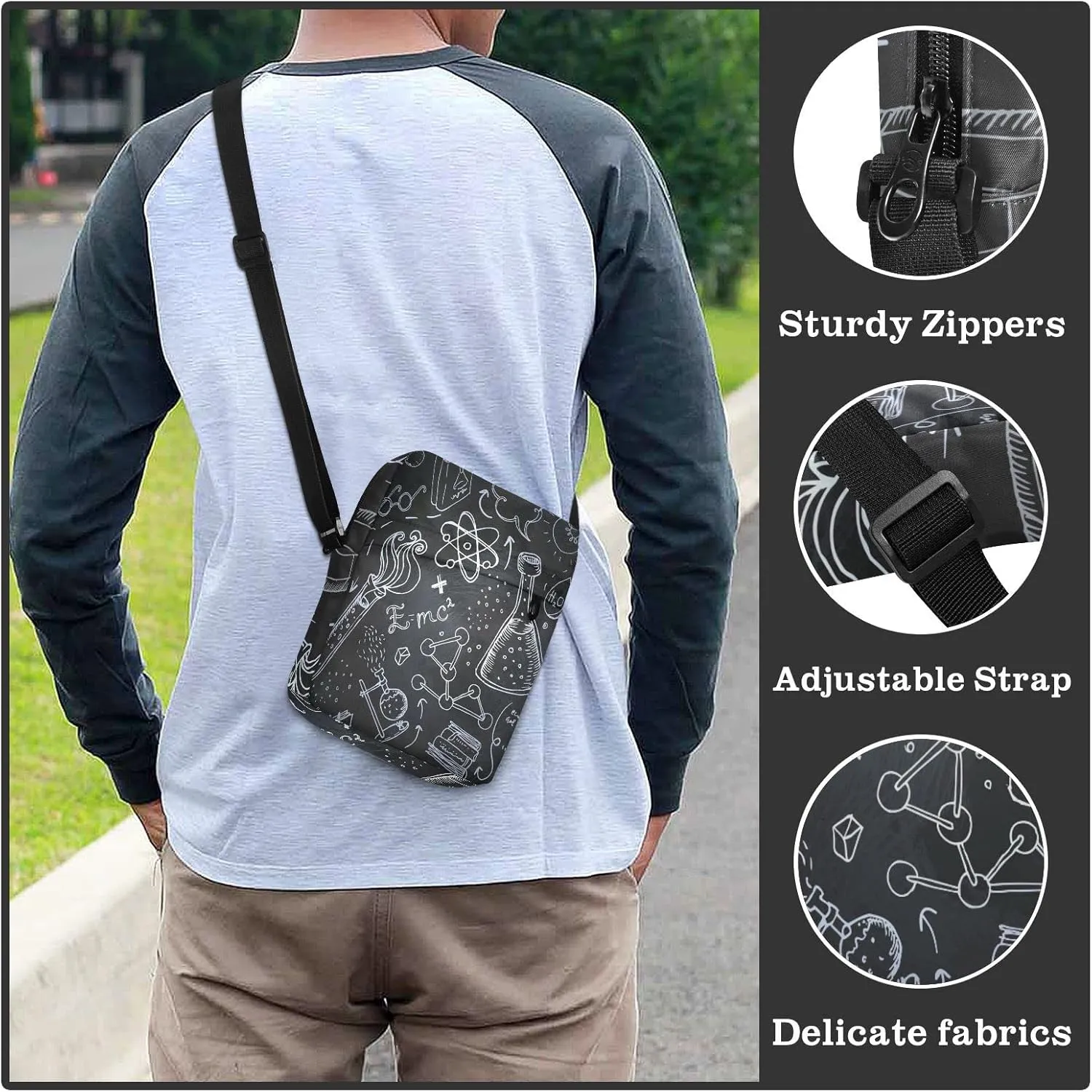 Oyihfvs Messenger Bag, Men's Crossbody Bag, Women's Crossbody Bag with Adjustable Strap