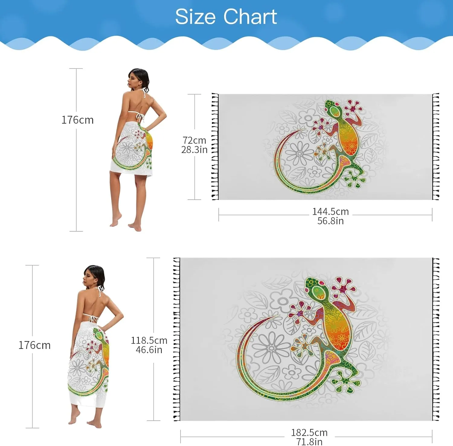 Oyihfvs Women's Long Wrap Skirt Print with Tassel Tie Side Cover Up Beach Dress for Women
