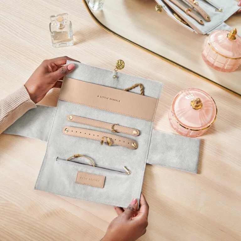 Pebble Jewelry Roll- Soft Tan