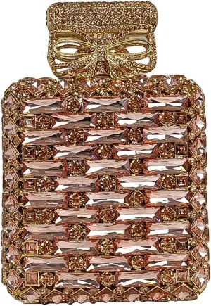 Perfume Bottle Shaped Diamond Clutch Purses for Women Sparkly Rhinestone Party Wedding Handbag Prom Evening Bag