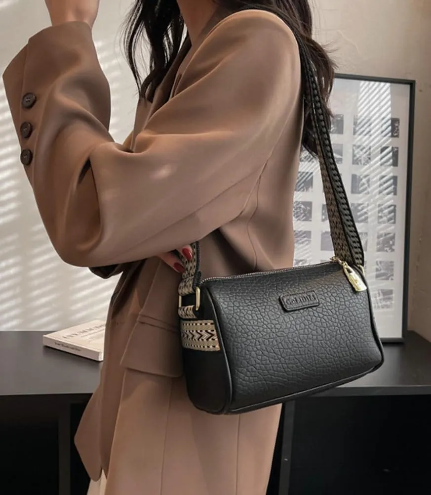 Pillow-shape Crossbody Handbag for Women PU Leather Shoulder Purse MIni Tote Bag Work Travel Dating