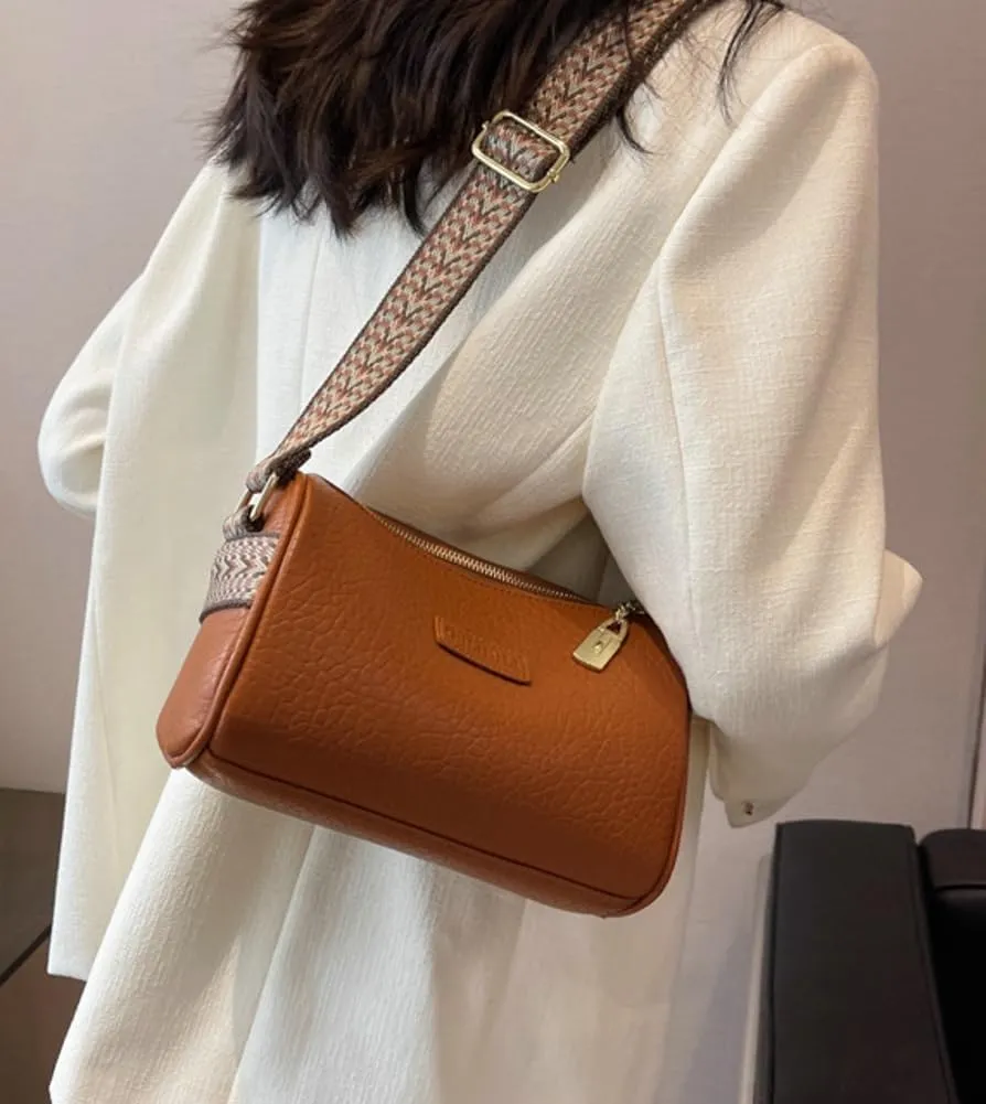 Pillow-shape Crossbody Handbag for Women PU Leather Shoulder Purse MIni Tote Bag Work Travel Dating