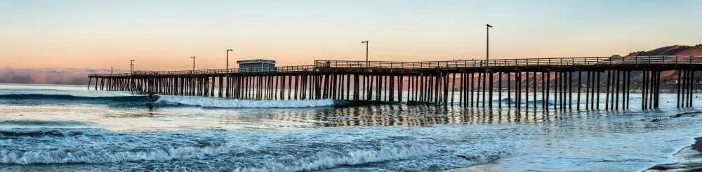 Pismo Beach pier at sunrise San Luis Obispo County California USA Poster Print by Panoramic Images (40 x 10)