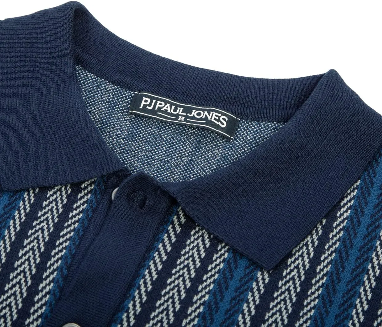 PJ PAUL JONES Men's Polo Shirts Retro Knit Shirt Vintage Striped Shirt