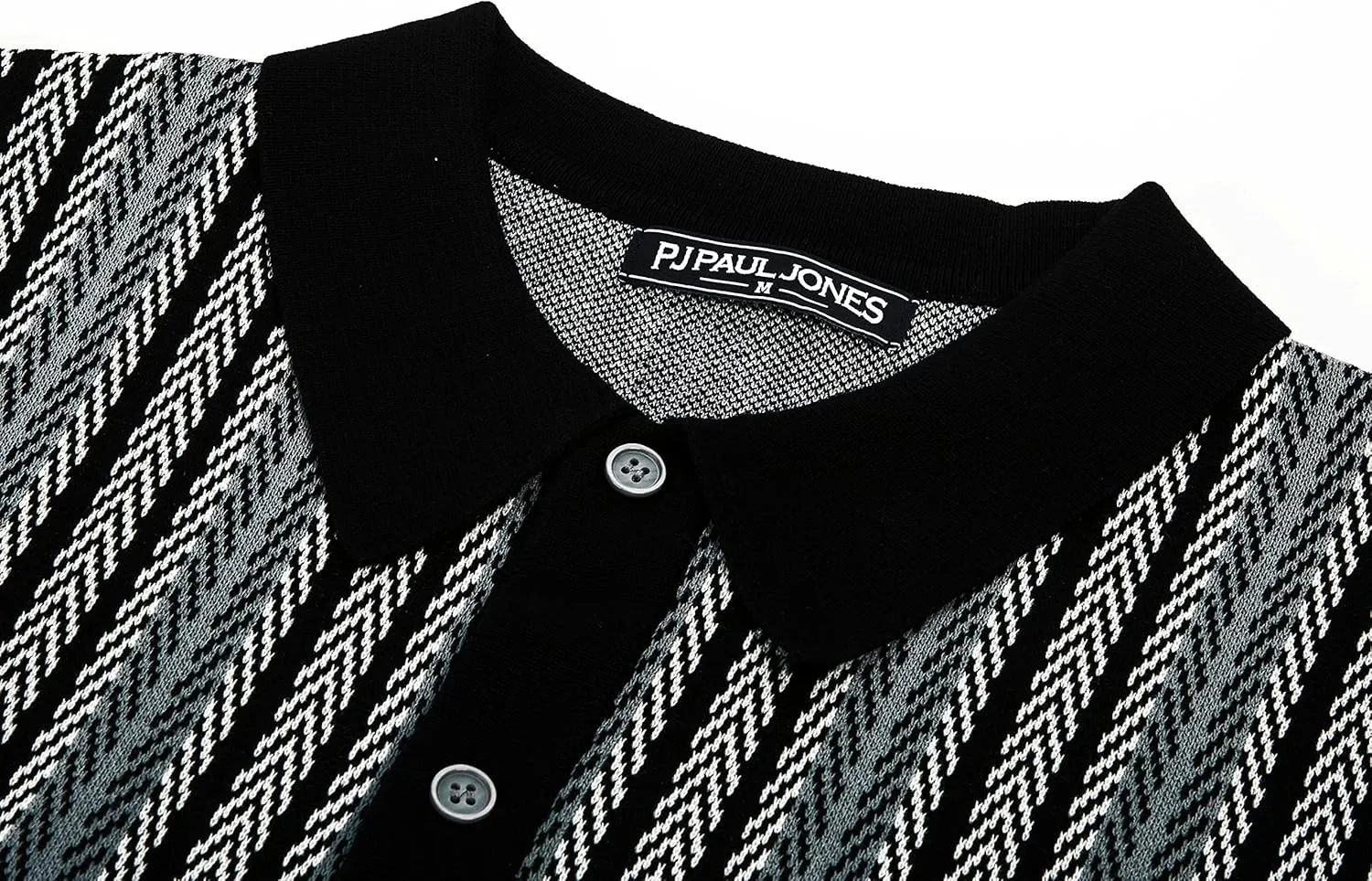 PJ PAUL JONES Men's Polo Shirts Retro Knit Shirt Vintage Striped Shirt