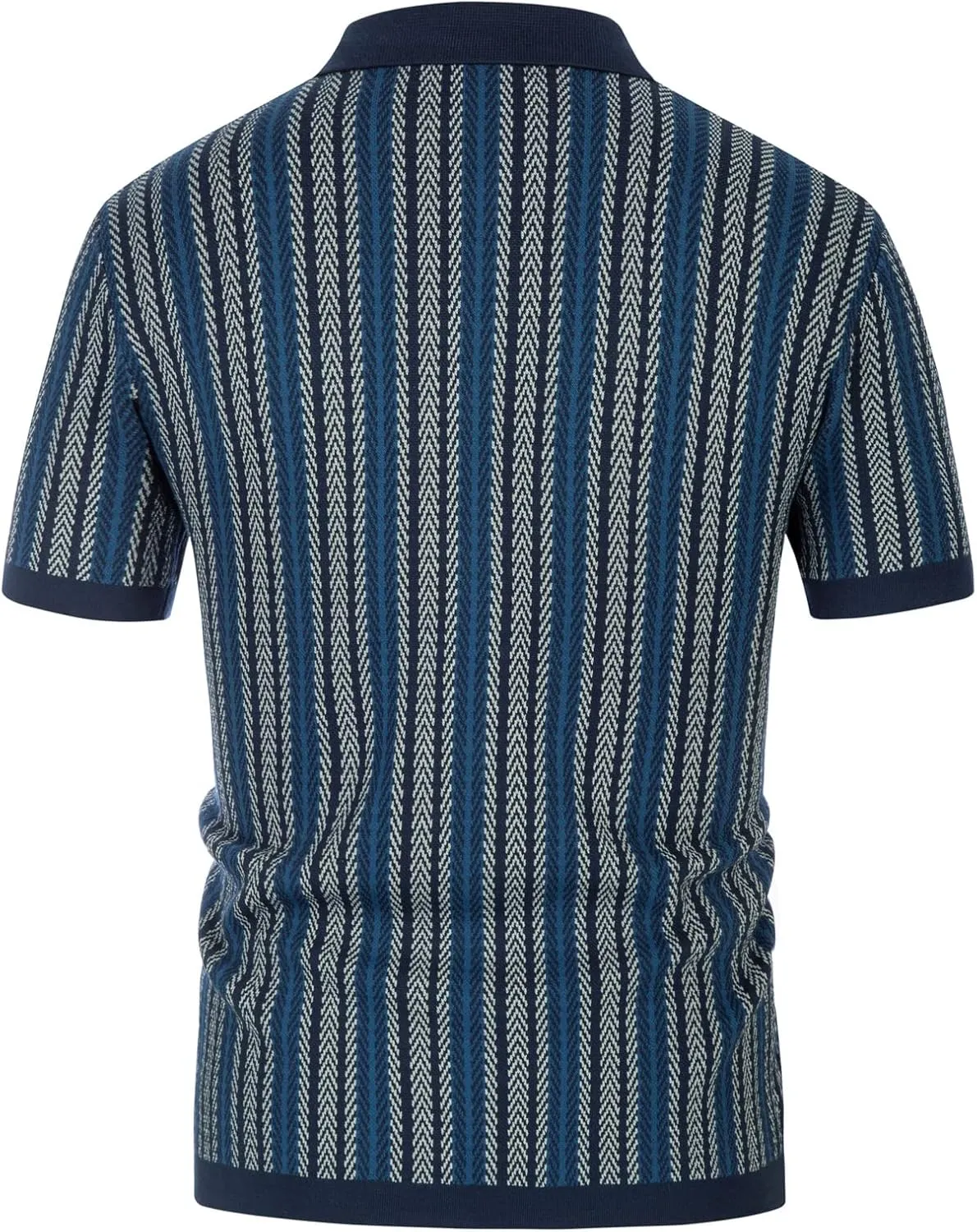 PJ PAUL JONES Men's Polo Shirts Retro Knit Shirt Vintage Striped Shirt