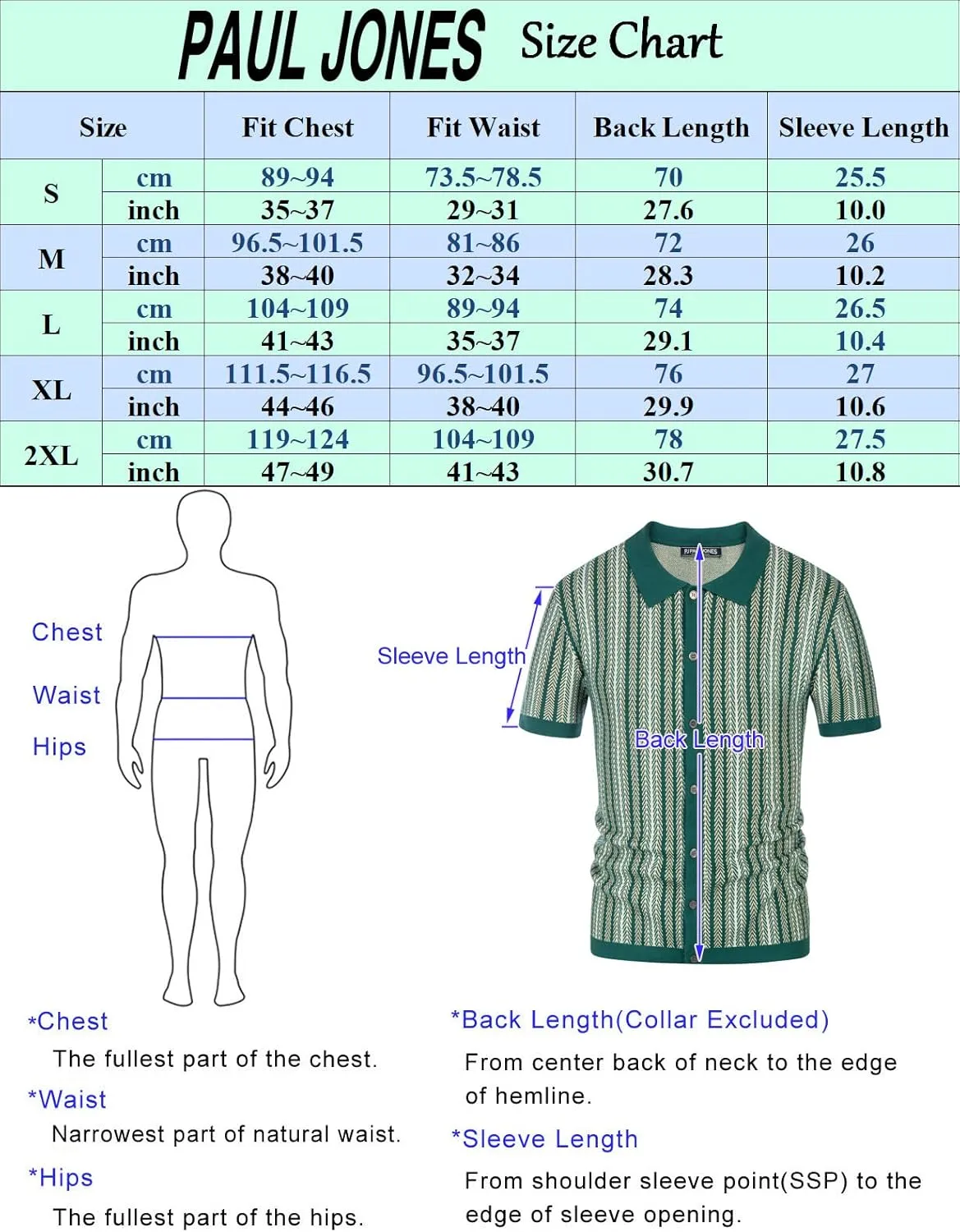 PJ PAUL JONES Men's Polo Shirts Retro Knit Shirt Vintage Striped Shirt