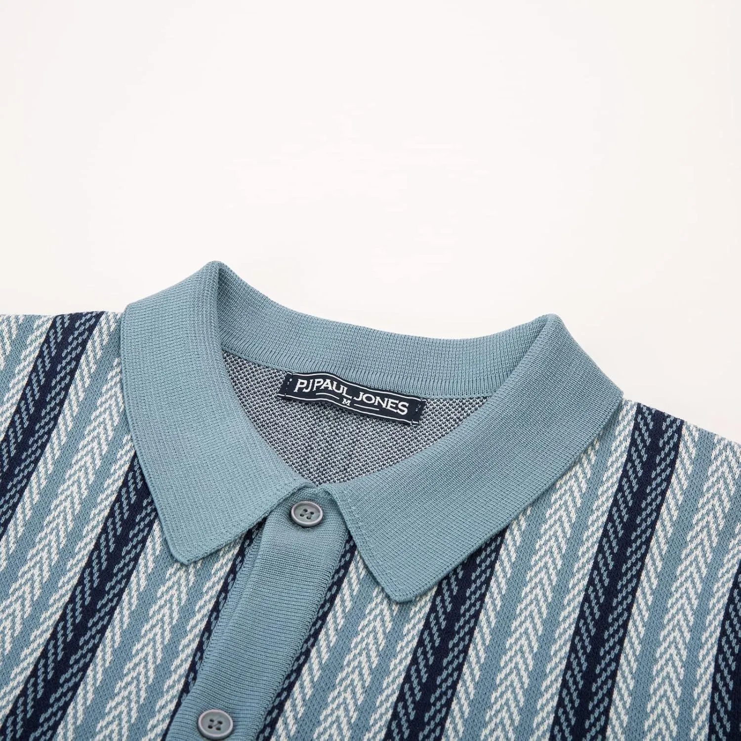 PJ PAUL JONES Men's Polo Shirts Retro Knit Shirt Vintage Striped Shirt