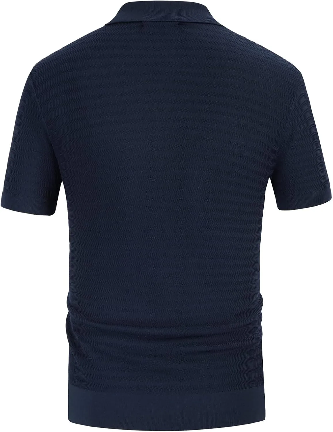 PJ PAUL JONES Men's Vintage Stripe Knit Polo Shirts Short Sleeve Stylish Button Down Cardigan Sweater