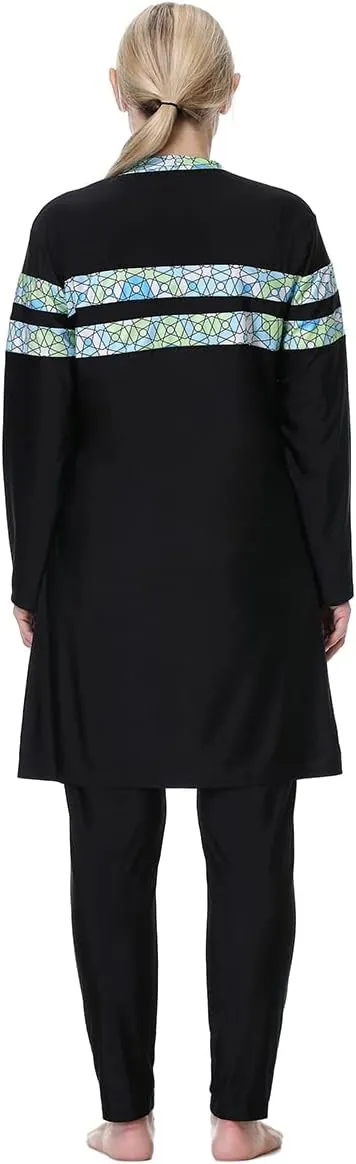 Plus Size Muslim Swimsuits for Women Modest Islamic Swimwear Burkini Full Cover Hijab Top Pants 3PCS Fat Bathing Suits