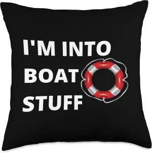 Preppy Nautical Anchor Gifts I'm Into Boat Stuff Throw Pillow