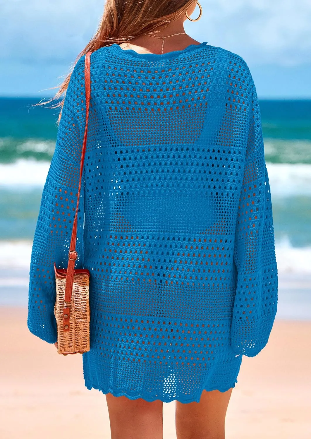 PRETTYGARDEN Women's 2025 Swimsuit Cover Ups Crochet Knit Bathing Suit Swimwear Summer Dresses Fashion Beach Vacation Clothes