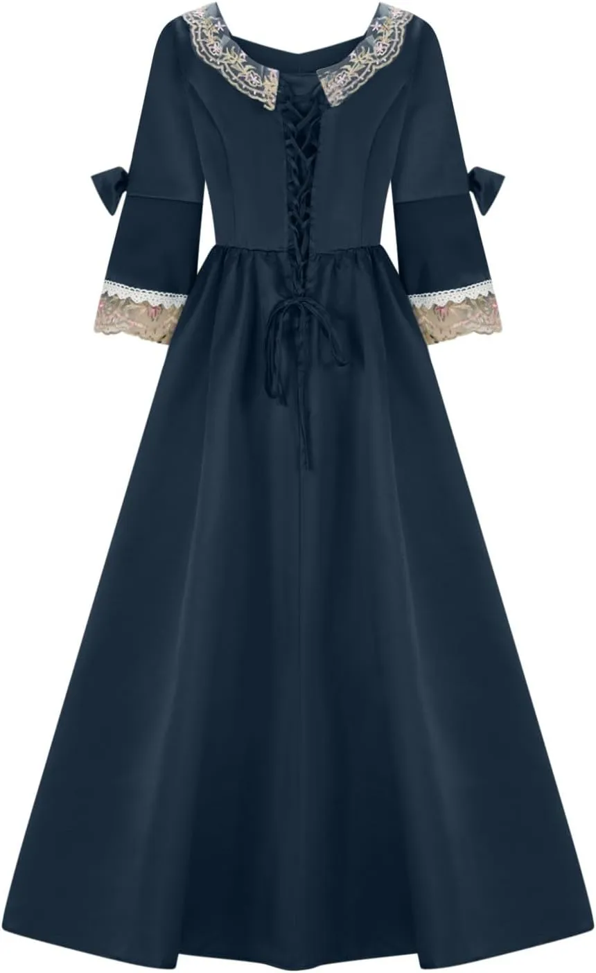 Princess Dress for Women Renaissance 1800s Ball Gowns Lace Patchwork Medieval Costumes Masquerade Theme Dresses