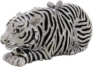 Purse For Women Crystal Evening Bags Chain Clutches Luxury Handbags Rhinestones Wedding Tiger