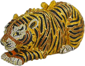 Purse For Women Crystal Evening Bags Chain Clutches Luxury Handbags Rhinestones Wedding Tiger