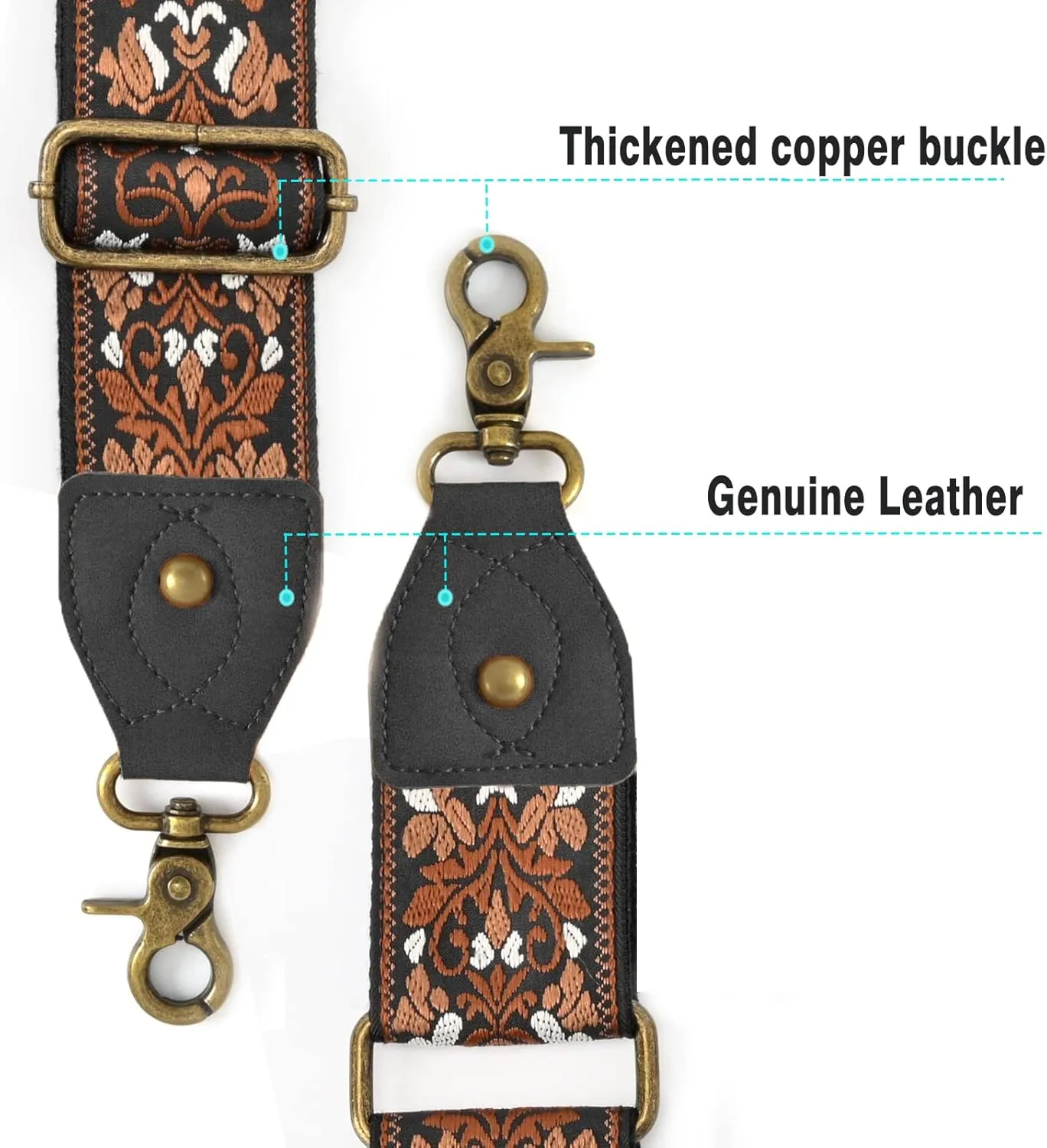 Purse Strap Replacement Crossbody Wide Shoulder Strap for Bags Purse Guitar Straps Bag Handbag Strap Adjustable