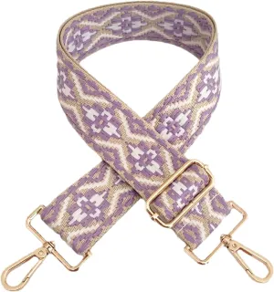 Purse Strap Replacement Wide Adjustable Crossbody Shoulder Strap Guitar Straps for Handbags Flower Purple