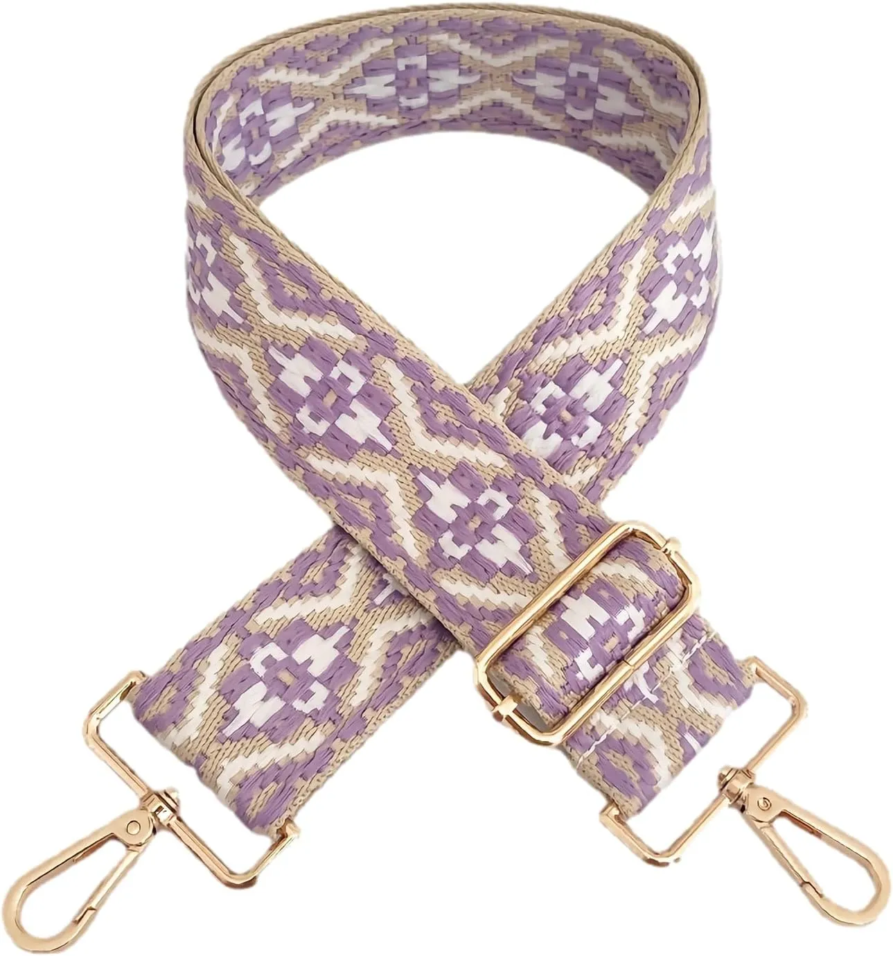 Purse Strap Replacement Wide Adjustable Crossbody Shoulder Strap Guitar Straps for Handbags Flower Purple