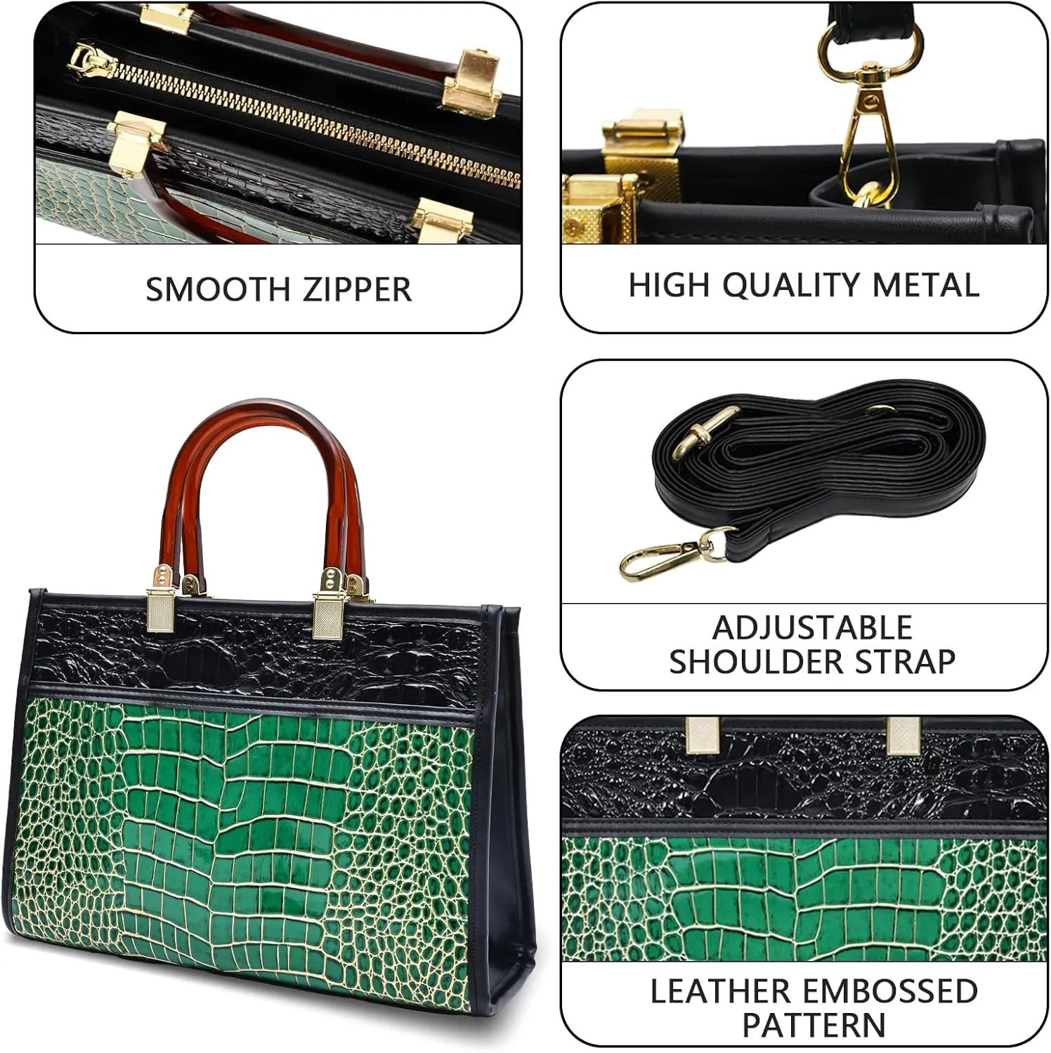Purses for Women Faux Leather Medium Small Tote Satchel Shoulder Purse Ladies Handbag Wallet set 3pcs