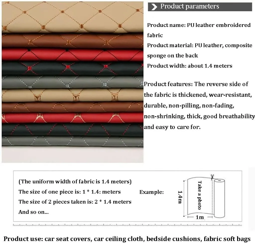 Quilted Faux Leather Vinyl PVC Fabric Waterproof Leatherette Diamond Stitch Padded Cushion Linen Wadding Canvas(Beige,1.4X7m)