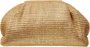 QWINEE Women's Woven Evening Bag Dumpling Clutch Purse No Strap Handbags Elegant Faux PU Leather Clutch Bag