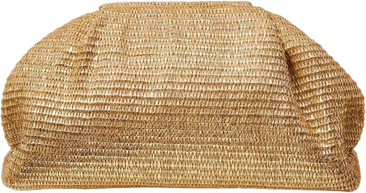 QWINEE Women's Woven Evening Bag Dumpling Clutch Purse No Strap Handbags Elegant Faux PU Leather Clutch Bag