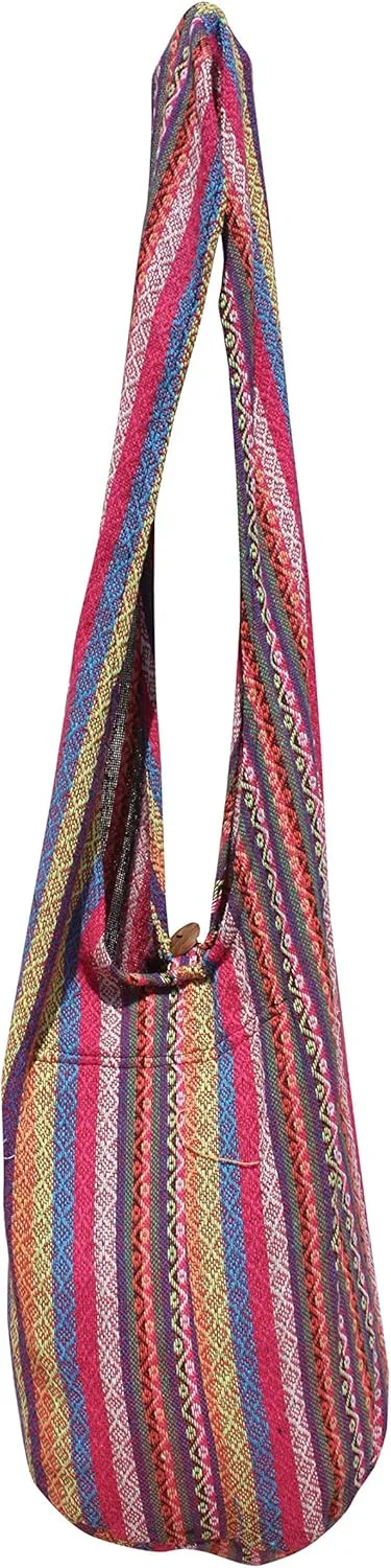 RaanPahMuang Thick Soft Cotton Large Yaam Shoulder Mexican Messenger Bag Long Strap
