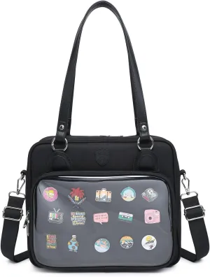 RAINBOW SMILE Canvas Ita Bag Backpack Crossbody Bag Kawaii Pin Display Bag Messenger Shoulder Bags