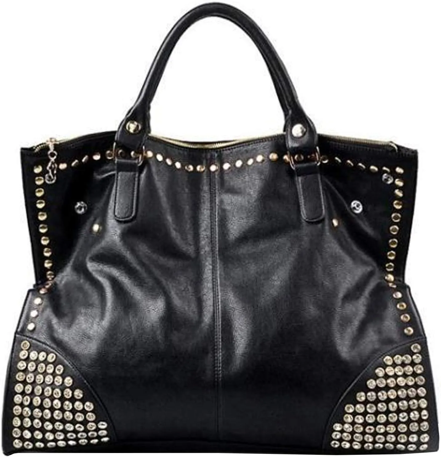 RainoSee Women Rivet Handbag Purse Tote Gothic Satchel Top-Handle Shoulder Crossbody Bag Satchels