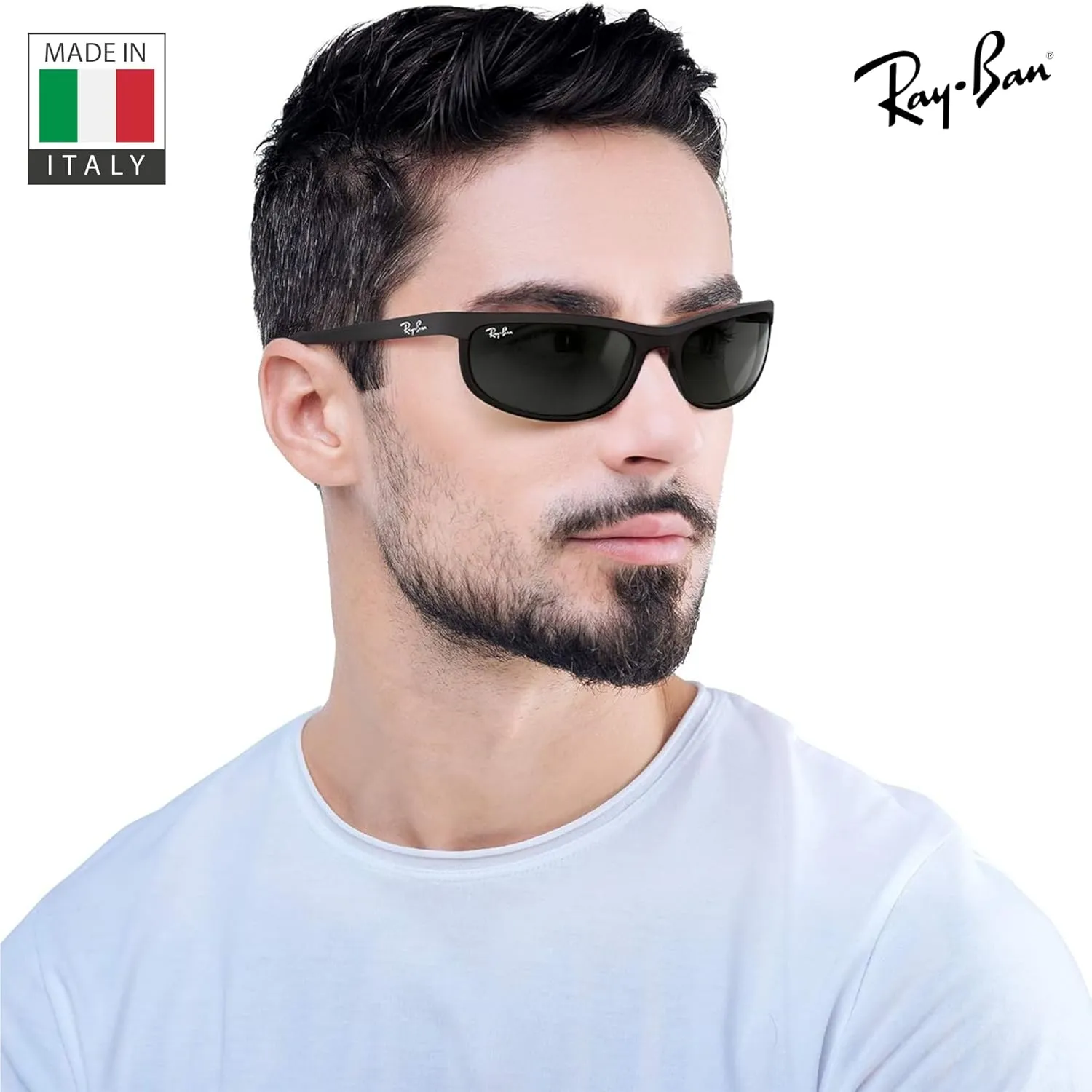 Ray-Ban RB2027 PREDATOR 2 Rectangle Sunglasses With Eyewear Kit Bundle - High Bridge Fit - Retro Sunglasses
