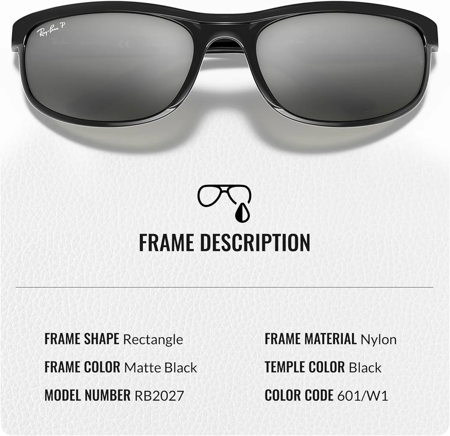 Ray-Ban RB2027 PREDATOR 2 Rectangle Sunglasses With Eyewear Kit Bundle - High Bridge Fit - Retro Sunglasses