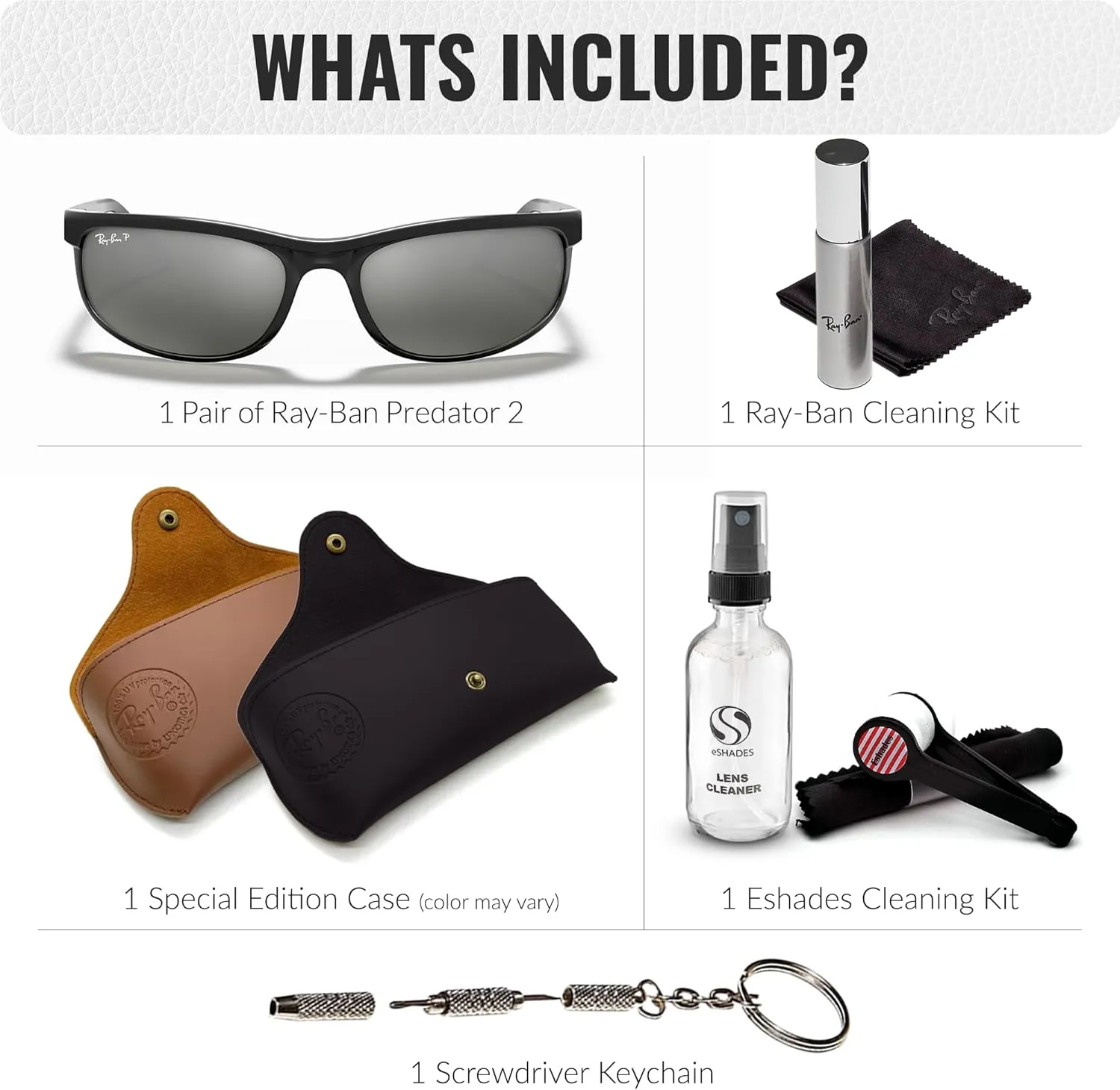 Ray-Ban RB2027 PREDATOR 2 Rectangle Sunglasses With Eyewear Kit Bundle - High Bridge Fit - Retro Sunglasses