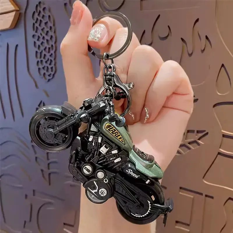 Retro Rider Harley Motorcycle Keychain