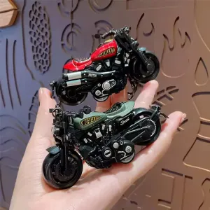 Retro Rider Harley Motorcycle Keychain
