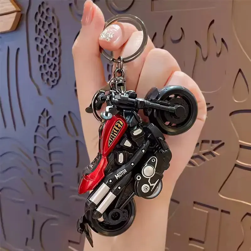 Retro Rider Harley Motorcycle Keychain
