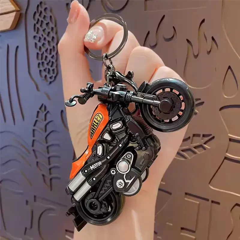 Retro Rider Harley Motorcycle Keychain