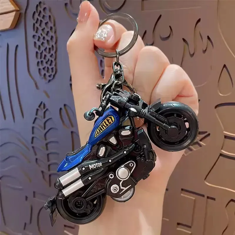 Retro Rider Harley Motorcycle Keychain
