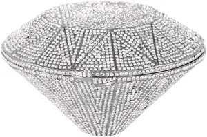 Rhinestone Evening Bag 3D Diamond Shape Crystal Clutch Purse for Wedding Formal Party