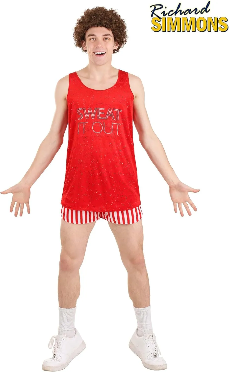 Richard Simmons Costume for Adults, Fitness Guru Outfit, Retro Workout Instructor Costume for Halloween Cosplay