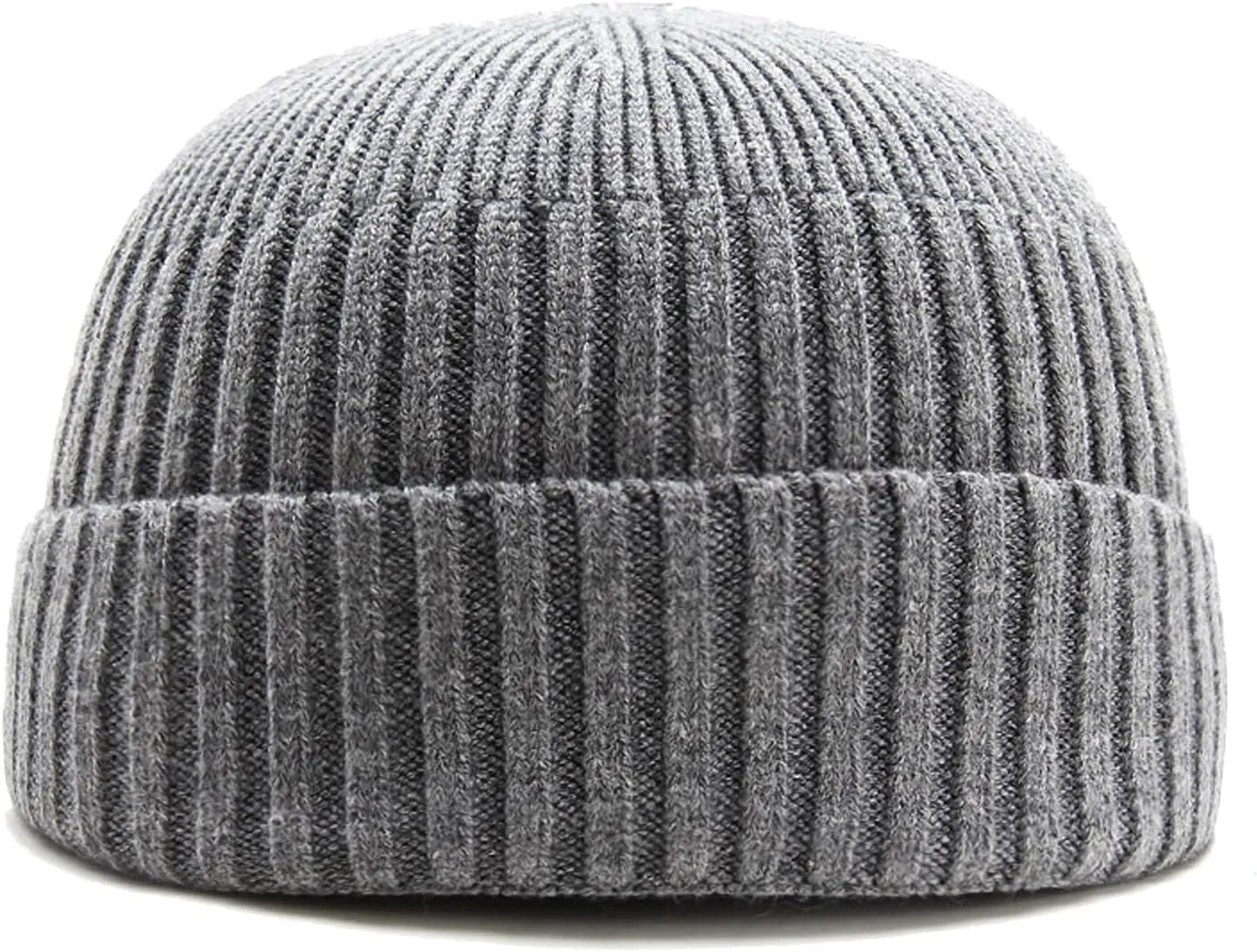 Roll-up Edge Skullcap Fisherman Beanie Knit Trawler Skull Cap Winter Warm Short Hats for Men Women