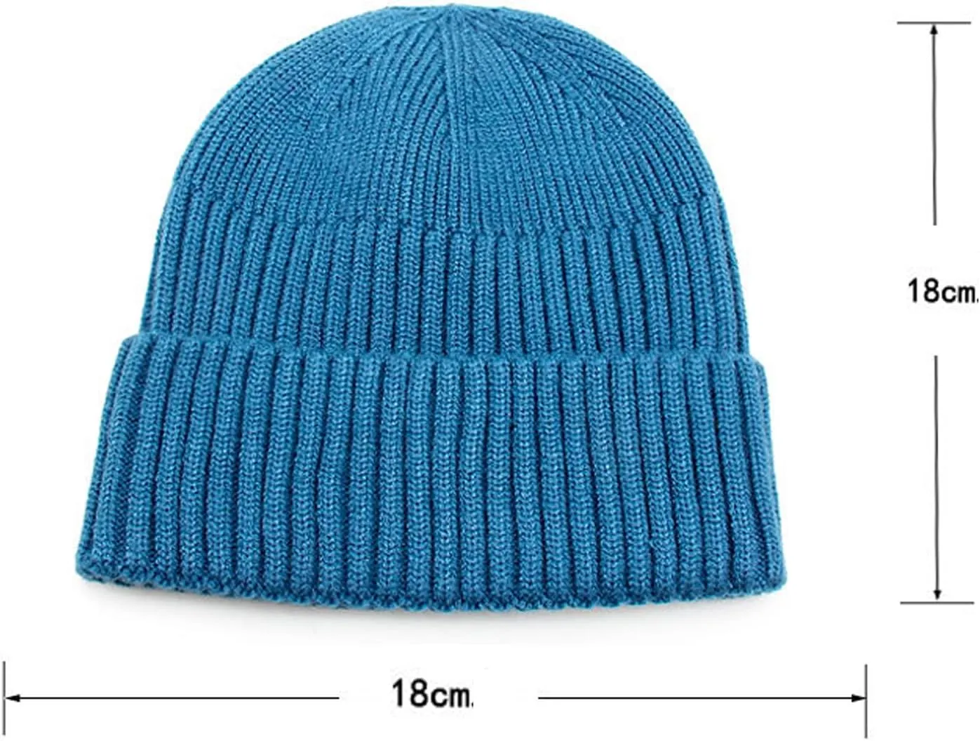 Roll-up Edge Skullcap Fisherman Beanie Knit Trawler Skull Cap Winter Warm Short Hats for Men Women