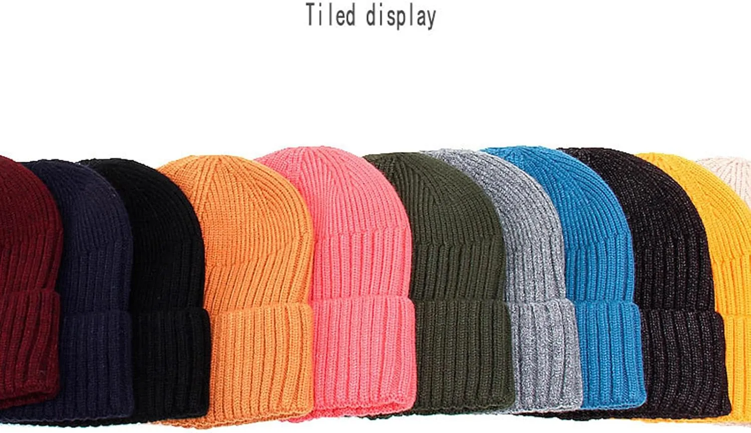 Roll-up Edge Skullcap Fisherman Beanie Knit Trawler Skull Cap Winter Warm Short Hats for Men Women