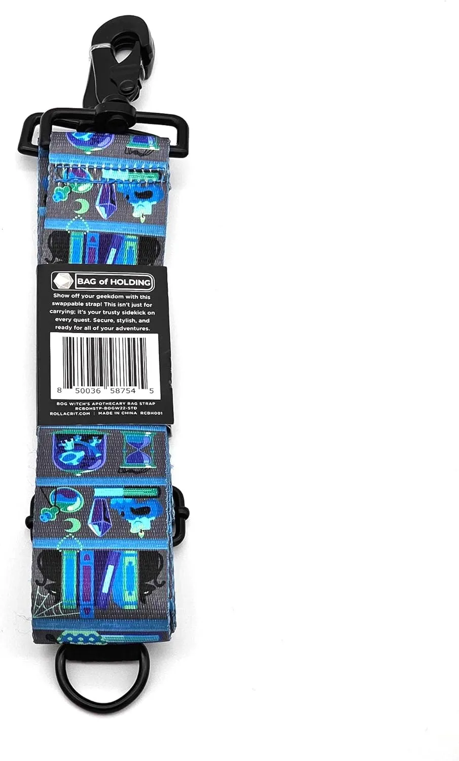 Rollacrit Gelatinous Cube 55-inch Bag Strap - Nylon Strap for Bag of Holding Messenger Bag, Purses, Cross-body bags, game bags